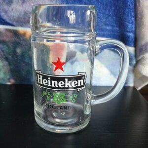 HEINEKEN 8" Vintage Made in Austria Glass, Mug, Stein, Barware